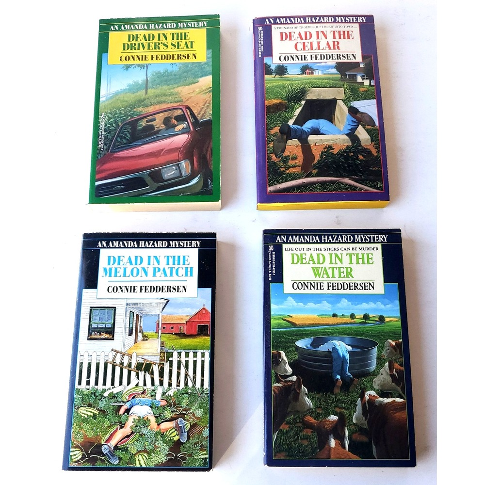 Complete Set Series Lot of 4 Amanda Hazard Mysteries books Connie Feddersen NOS